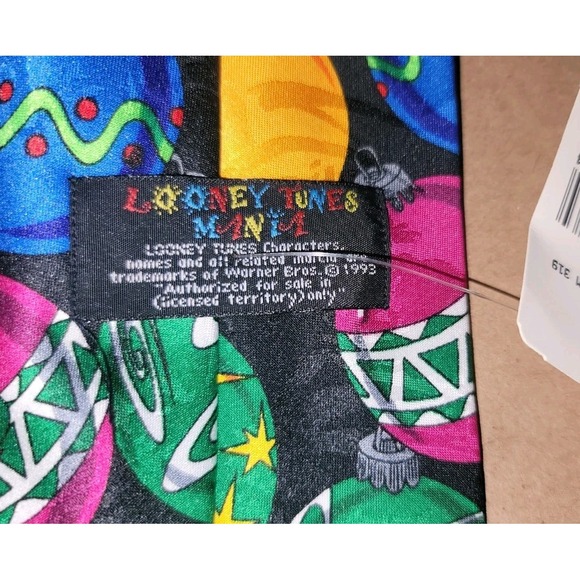 Vtg Cartoon Christmas Neck Tie Looney Tunes Lot Taz Daffy Tweedy Bugs‎ Sylvester - Picture 8 of 12